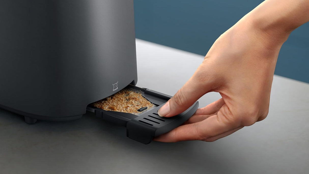 Philips Essentials Collection Toaster 1000 Series HD2510/90 with stainless steel finish and two slots for bread toasting