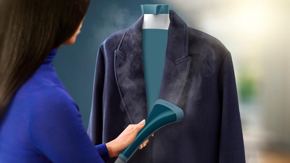 Philips 1000 Series Garment Steamer STE1030/26 with Stylemat, stand steamer for wrinkle removal and fabric steaming.