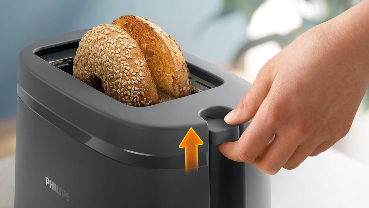 Philips Essentials Collection Toaster 1000 Series HD2510/90 with stainless steel body and adjustable browning control.