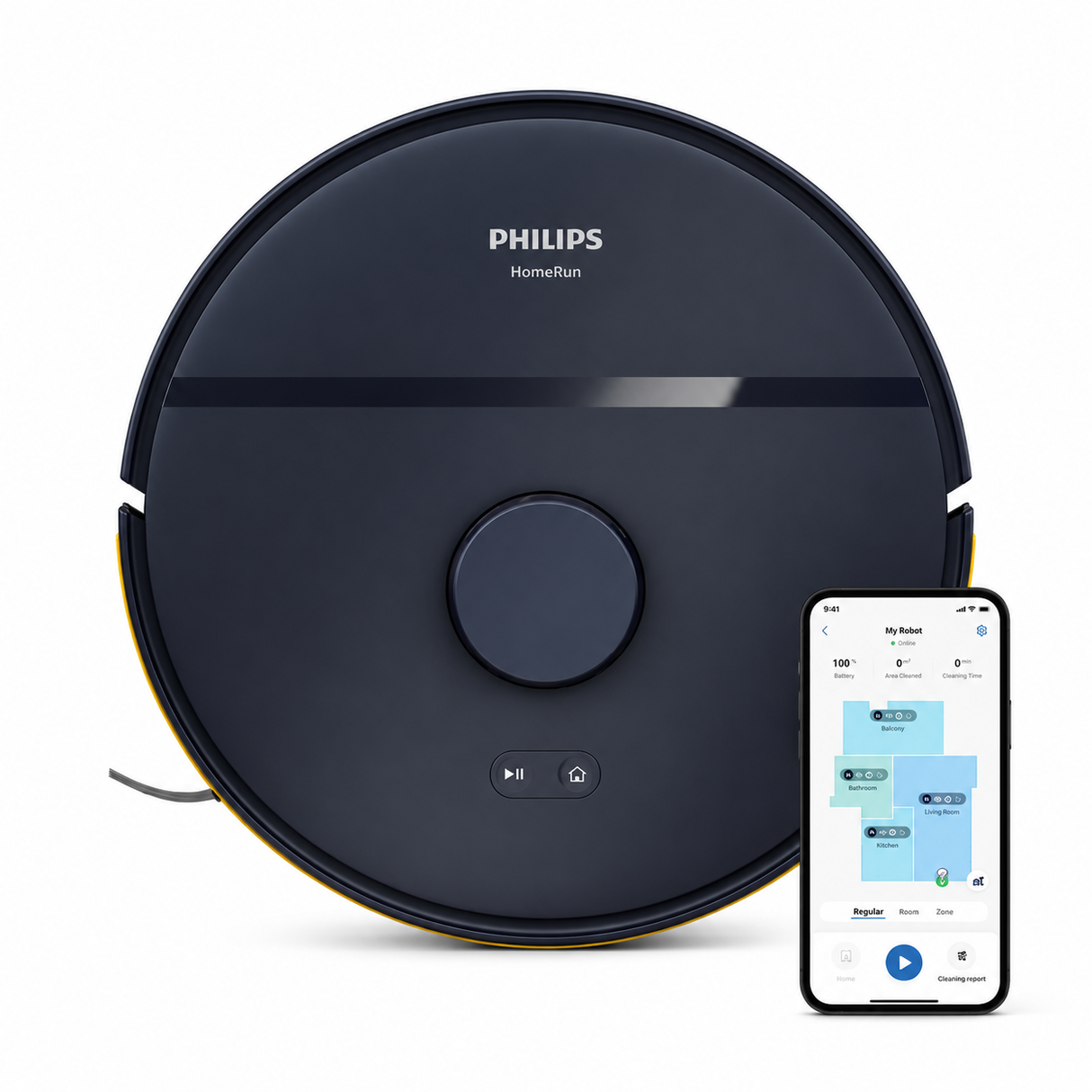 Taghareed Philips 2000 Series Robot Vacuum Cleaner with LDS Laser Navigation, 6000Pa suction, and Vacuum + Mop function.