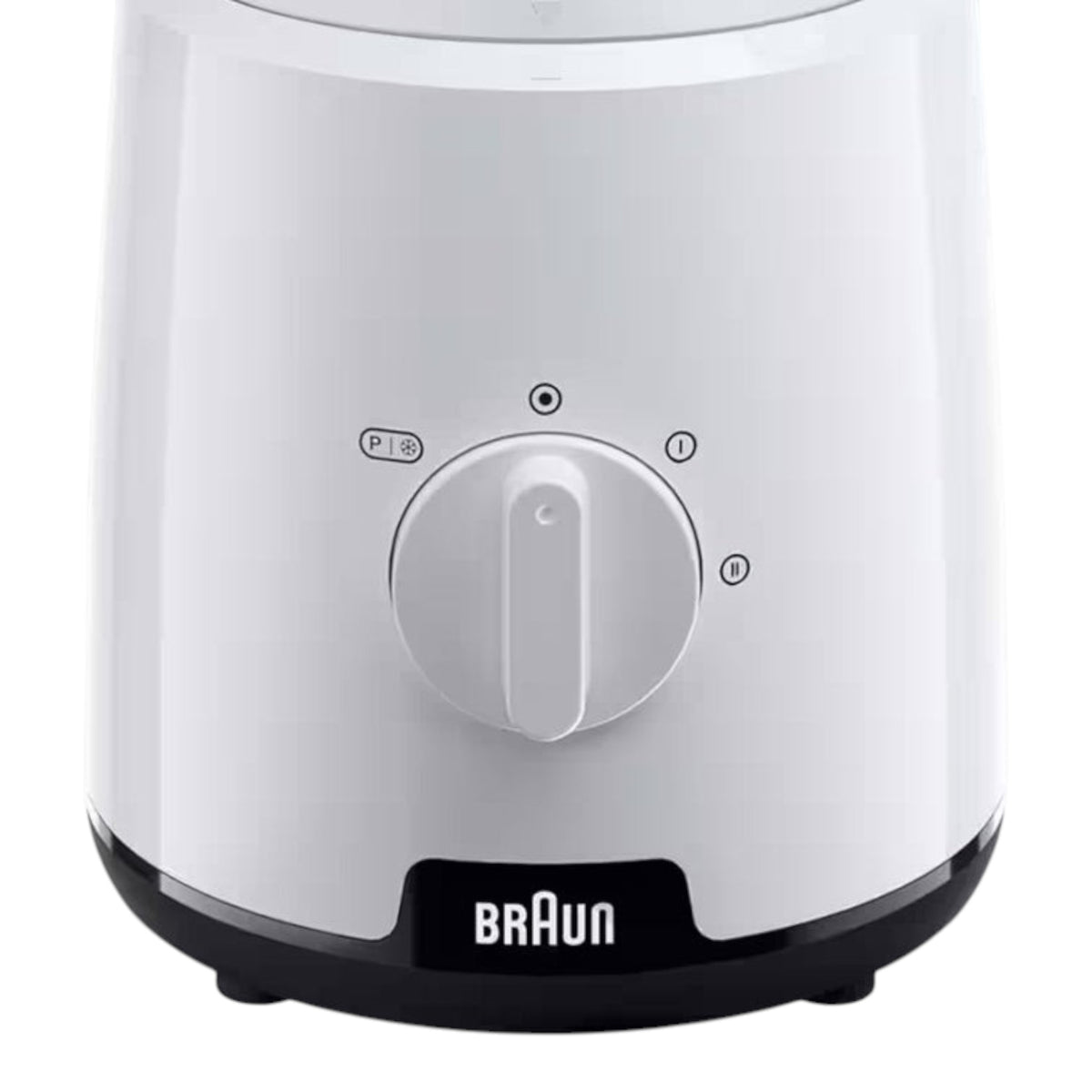 Braun PowerBlend 1 JB1000 white blender with 2 speeds, pulse, and ice crush function. Features TriAction Technology.