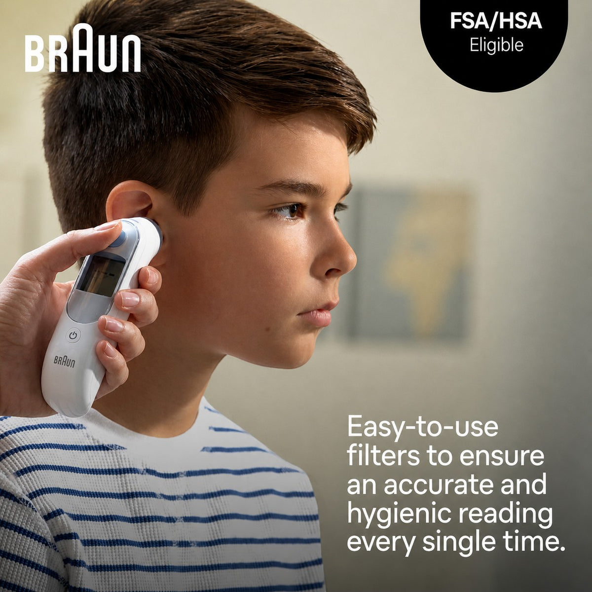 Braun ThermoScan lens filters, 40 pack, clear, disposable, hygienic covers for accurate ear thermometer readings.