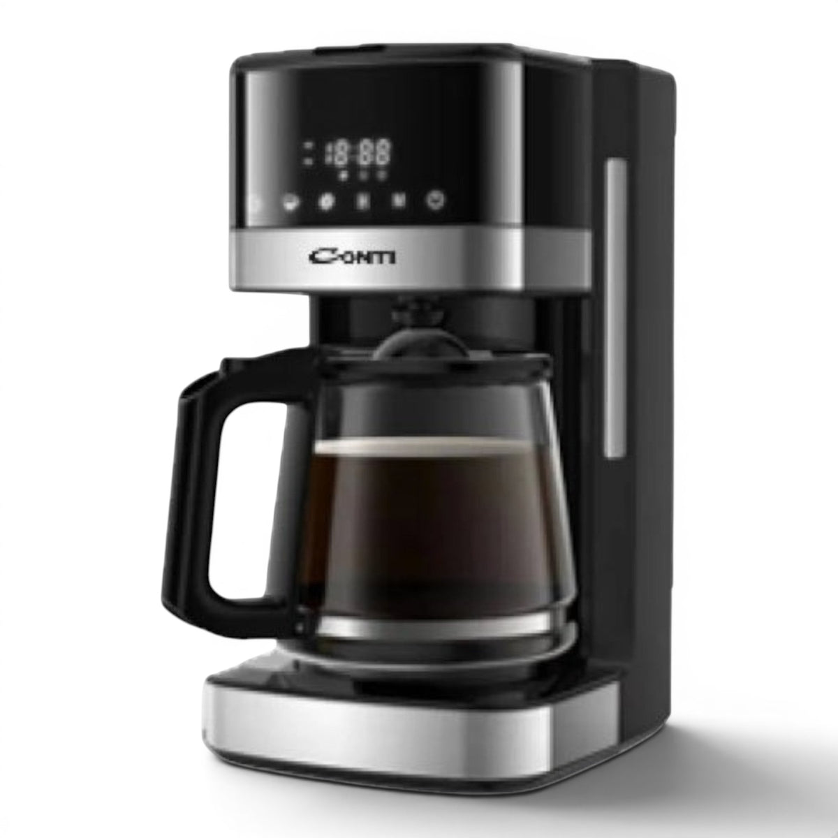 CONTI American Coffee Maker CM 3032 BS, 11-cup capacity, black with digital display and glass carafe.