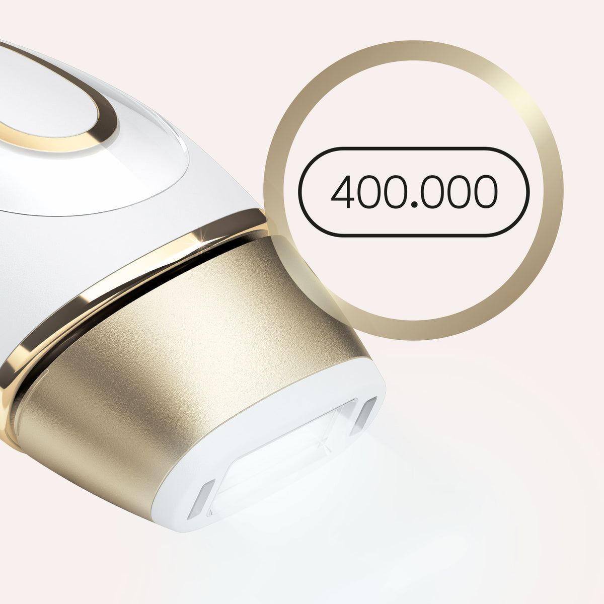 Braun Silk-expert Pro 5 IPL hair removal device in gold with sleek design for at-home hair removal treatments.