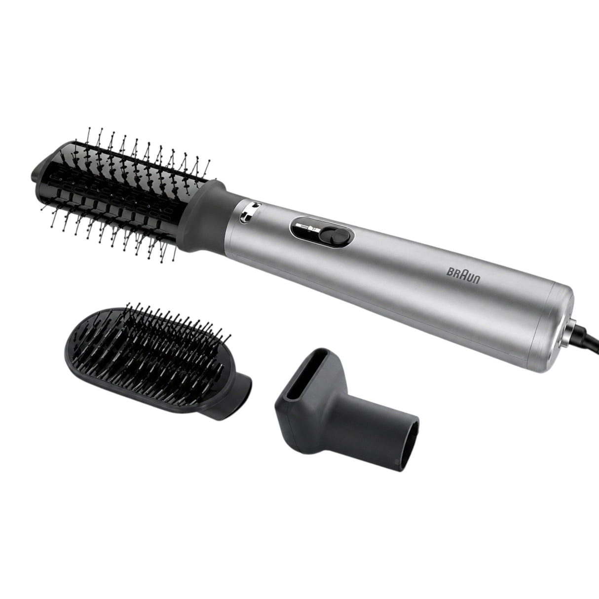Braun Air Styler AS4.3 with ionic technology, 1000W. Includes paddle brush and concentrator nozzle.
