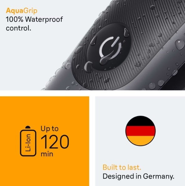 Braun All-in-One Style Kit Series 5 5560, 11-in-1 grooming kit with AquaGrip 100% waterproof control and 120 min battery life.