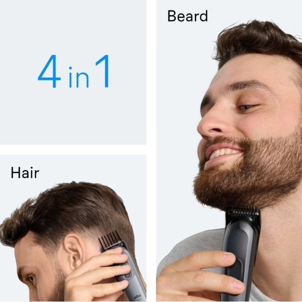 Taghareed Braun All-in-One Style Kit Series 3 3500 for beard and hair trimming. Features 4-in-1 functionality.