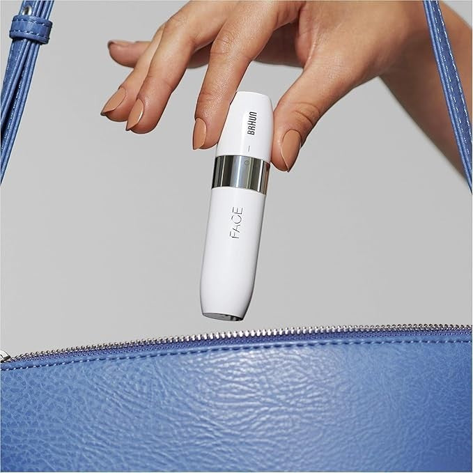 Taghareed Braun Face Mini Hair Remover FS1000, white, compact, portable, for gentle facial hair removal.