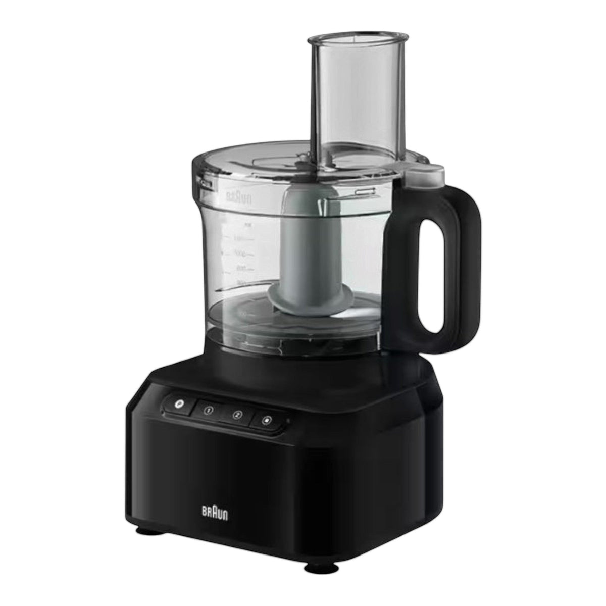 Braun PurEase food processor in black with a 2.1L BPA-free plastic bowl, 800W motor, and 3-in-1 functionality.