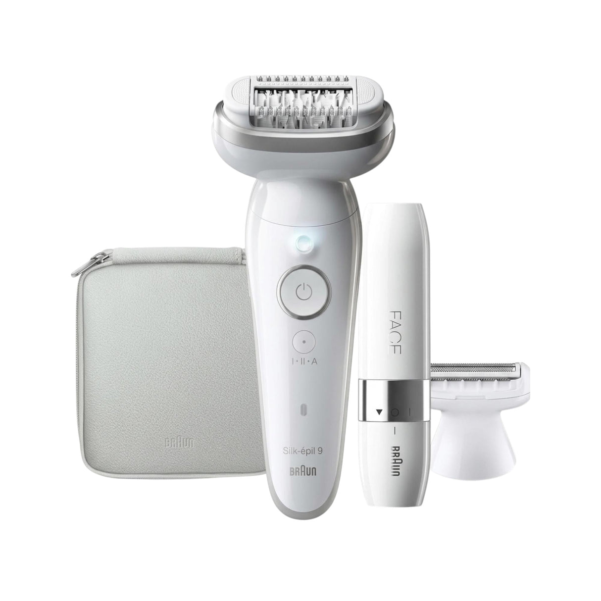 Braun Silk-épil 9 SES9-341 epilator with 40 MicroGrip tweezers, pivoting head, SmartLight, Wet & Dry use, and accessories. White.
