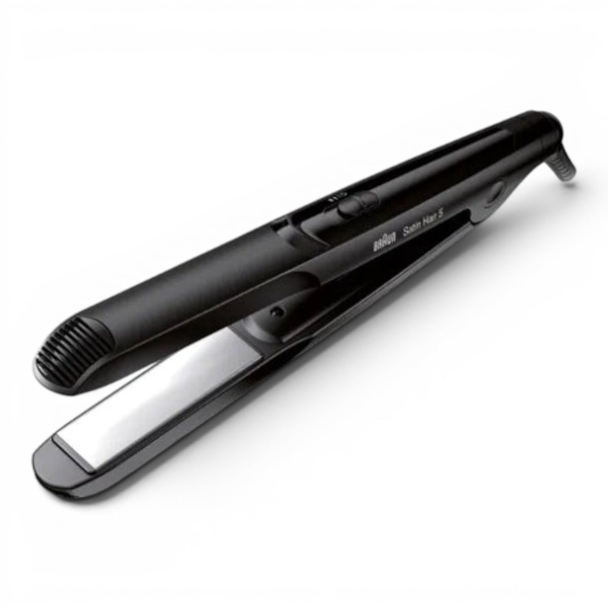 Taghareed Braun Satin Hair 5 ST510 black ceramic hair straightener with floating plates and adjustable heat settings.