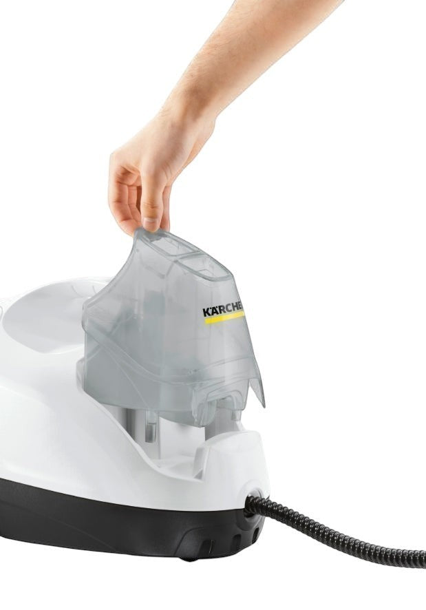 Taghareed Karcher SC 4 EasyFix steam cleaner with refillable water tank and EasyFix floor cleaning system.