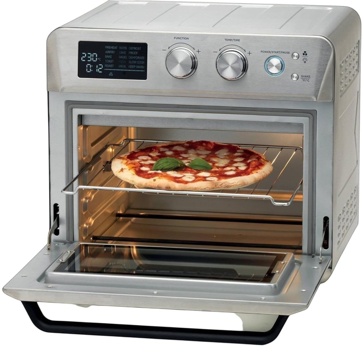 Taghareed Kenwood 25L 1700W digital 2-in-1 air fryer oven with pizza inside