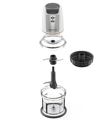 Taghareed Kenwood Easy Chop food chopper with 500W motor, 0.5L bowl, quad blade, and extra bowl.