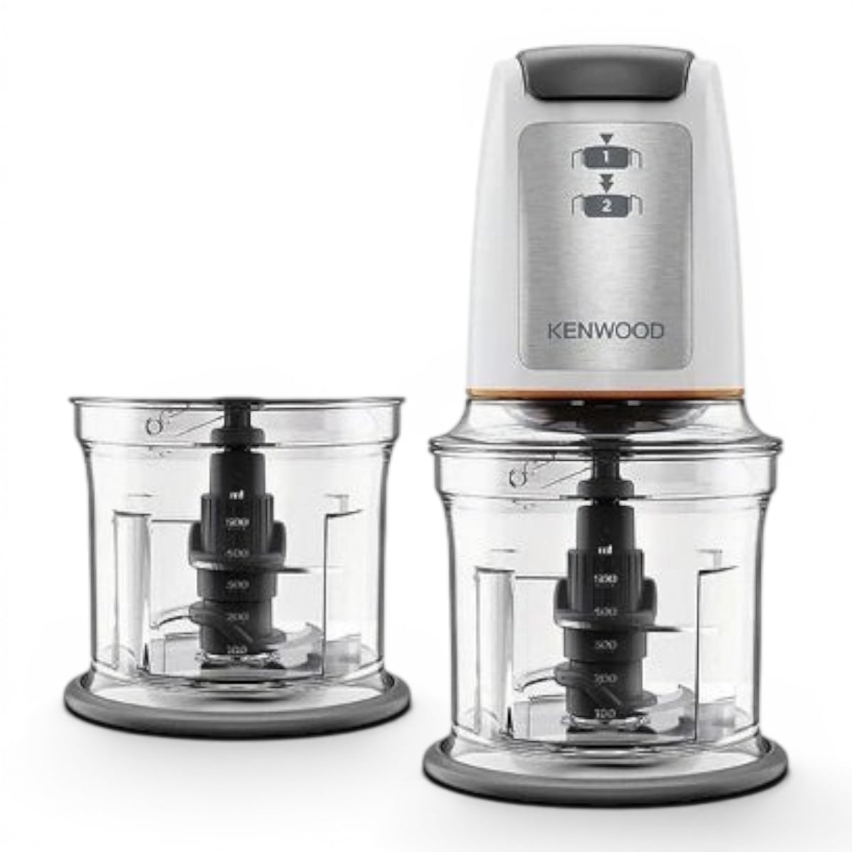 Taghareed Kenwood Easy Chop food chopper with 500W motor, 0.5L capacity, and quad blade system. Includes extra bowl.