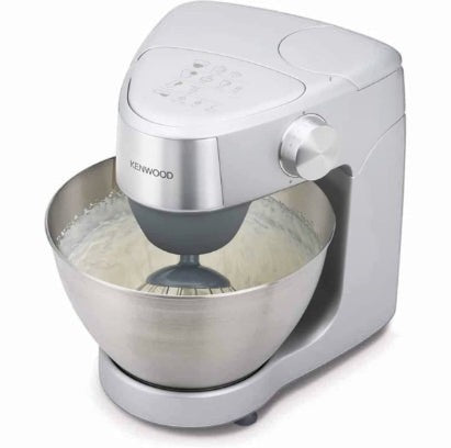 Taghareed silver Kenwood Prospero+ stand mixer with 4.3L stainless steel bowl, 1000W motor, and whisk attachment.