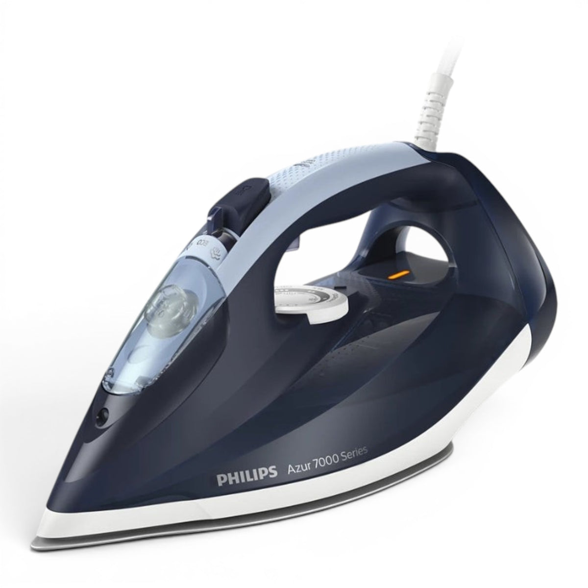 Taghareed Philips 7000 Series DST7030/26 steam iron with SteamGlide Plus soleplate, 300ml water tank, and auto-off.