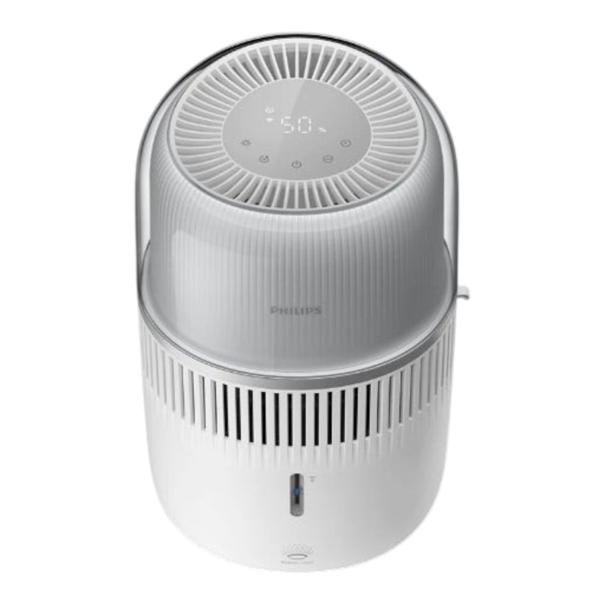 Taghareed Philips Air Humidifier 5000 Series HU5710/00, white, with digital display showing 50% humidity.