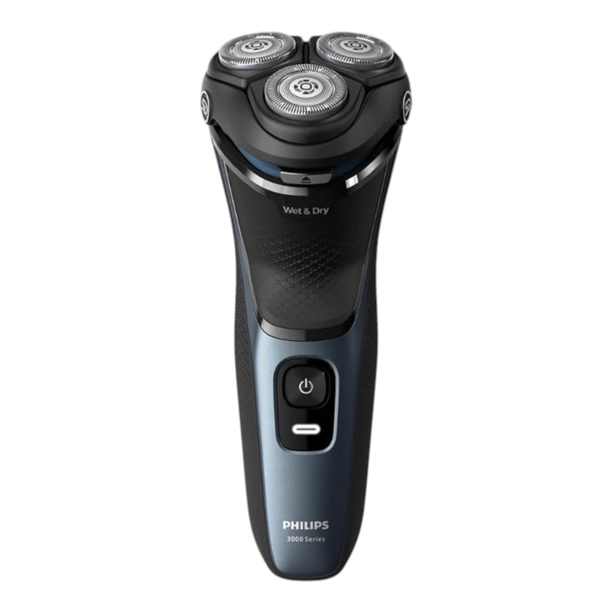 Taghareed Philips Shaver Series 3000 S3144/00, a black and blue electric shaver with 5D Pivot & Flex heads and Wet & Dry functionality.