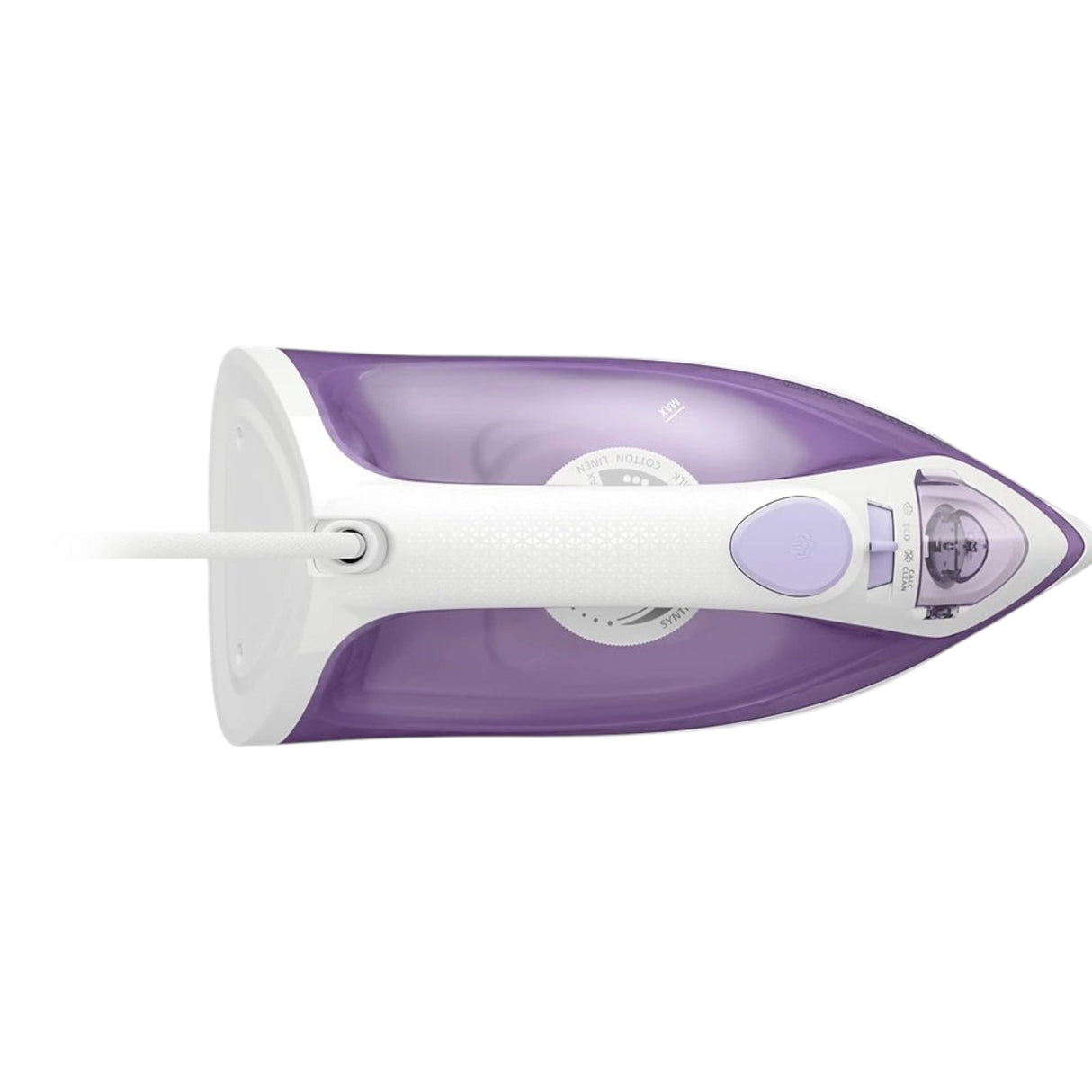 Taghareed Philips 1000 Series DST1020/36 steam iron in purple and white with Non-Stick soleplate and 250ml water tank.
