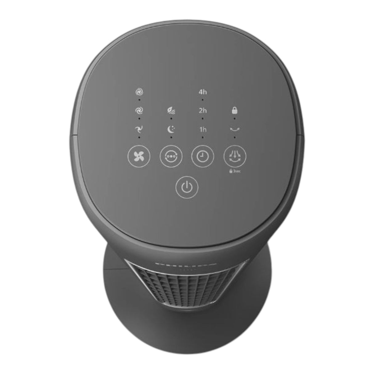 Taghareed Philips 5000 Series Tower Fan CX5535/11, dark grey, with touch controls and timer functions.