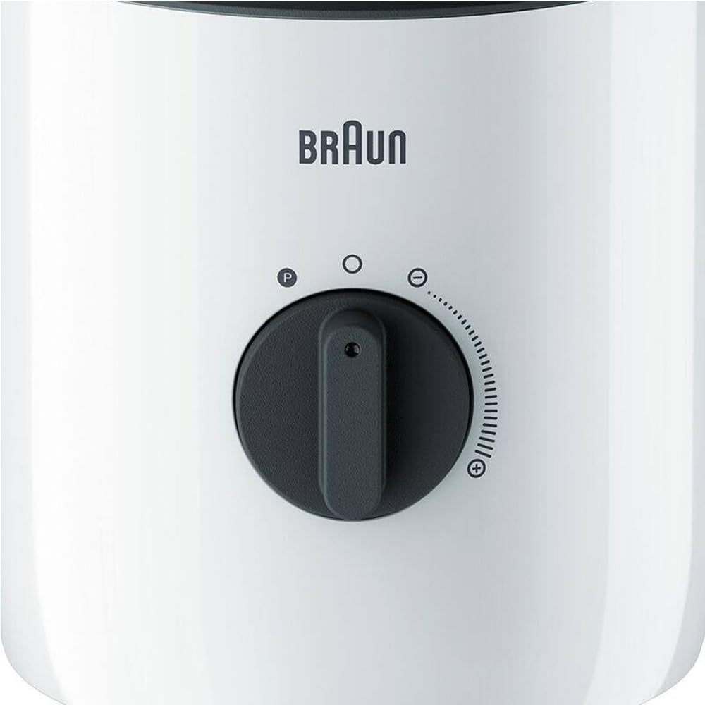 Braun PowerBlend 3 glass jug blender JB 3173 with 800W motor and 1.5L capacity, featuring a sleek design and sturdy glass jar.