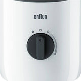 Braun PowerBlend 3 glass jug blender JB 3173 with 800W motor and 1.5L capacity, featuring a sleek design and sturdy glass jar.