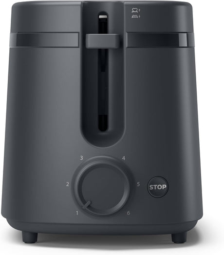 Philips Essentials Collection Toaster 1000 Series HD2510/90 with four bread slots and stainless steel finish.