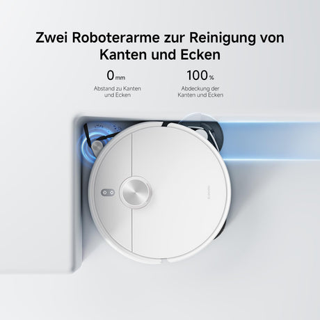 Robotic vacuum cleaner with text on a white background