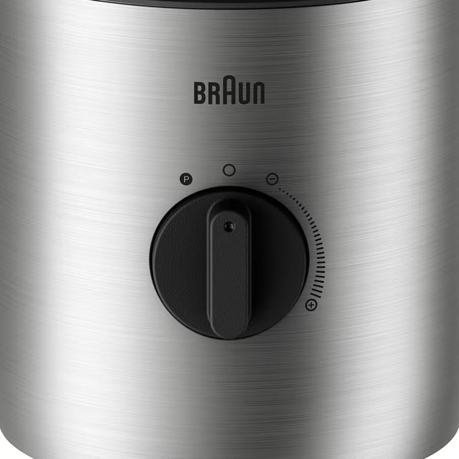 Taghareed Braun PowerBlend 3 jug blender with 1.5L glass jug, 800W motor, TriAction Technology, variable speed, and two 600ml Smoothie2Go bottles.