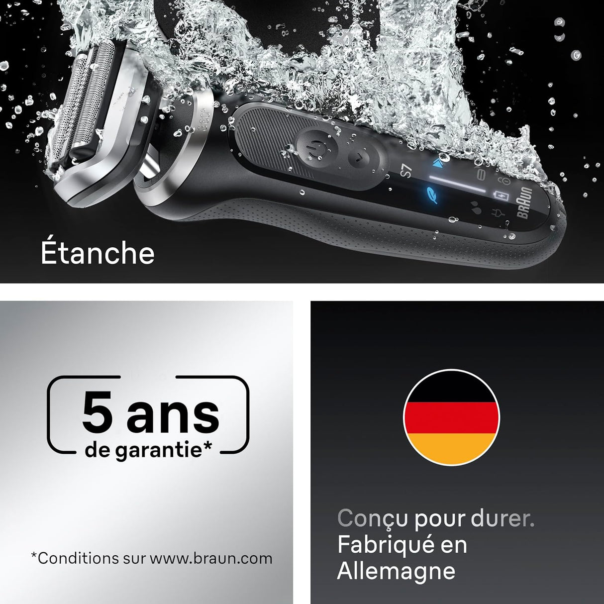 Braun Series 7 Electric Shaver 72-N4200cs – Wet & Dry, 60 Min, Black