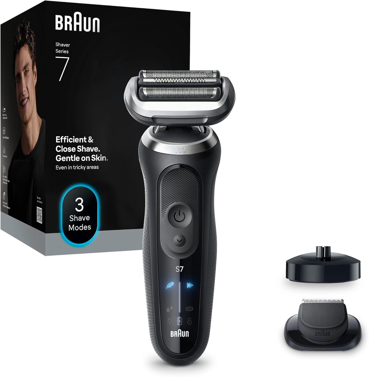 Braun Series 7 Electric Shaver 72-N4200cs – Wet & Dry, 60 Min, Black
