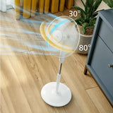 Philips Series 600 pedestal fan with adjustable height and blades, showing modern design and control panel.