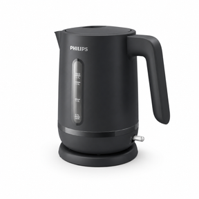Taghareed Philips 1000 Series HD9314/90 black electric kettle with 1.7L capacity and water level indicator.