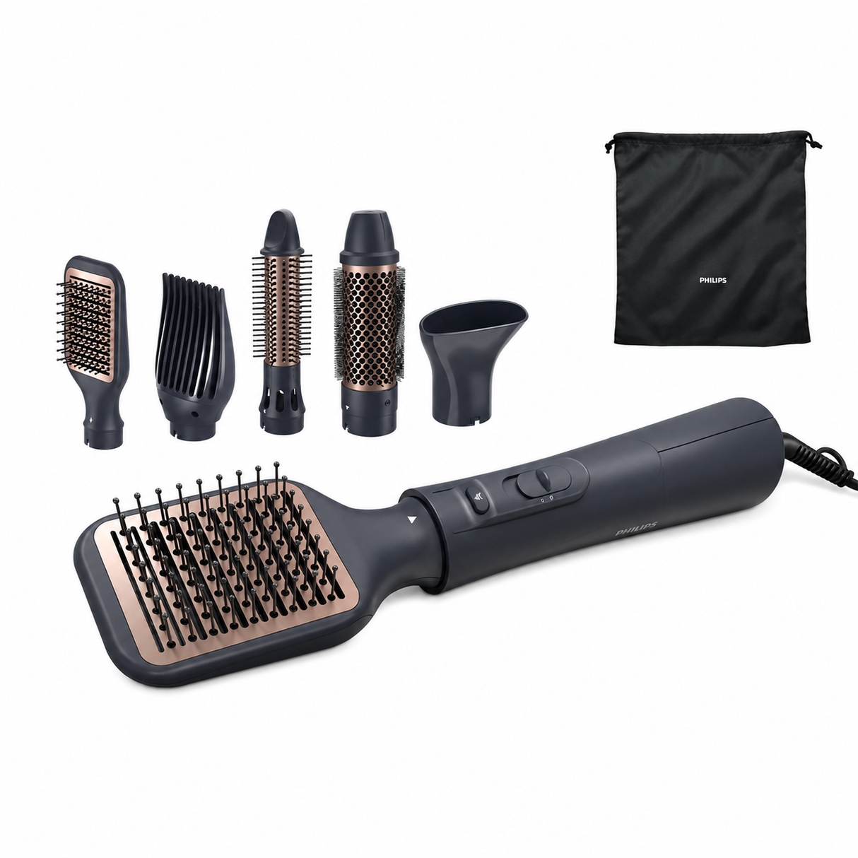 Taghareed Philips 5000 Series Air Styler with 38mm ThermoBrush for smooth styles and waves, ionic care.