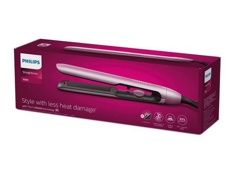 Taghareed Philips 5000 Series BHS530/03 rose gold hair straightener with ThermoShield technology and 2x Ionic Care.