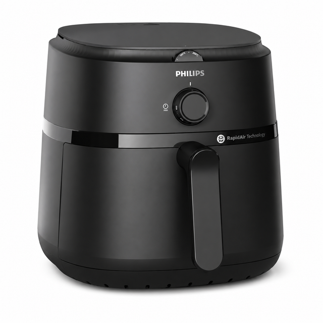 Taghareed Philips Airfryer 1000 Series NA130/09, black, 6.2L capacity, 1700W, Rapid Air Technology for healthy cooking.