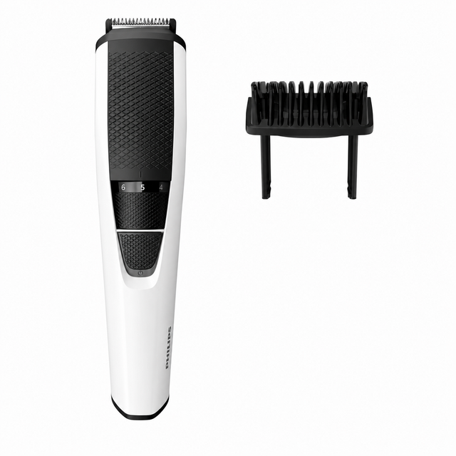 Taghareed Philips Beardtrimmer Series 3000 BT3206/14, white and black, with Lift & Trim technology and 10 length settings.