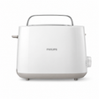 Taghareed Philips Daily Collection white 2-slice toaster with adjustable browning and bun rack.