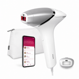Taghareed Philips Lumea IPL 8000 Series BRI940/00 hair removal device with SenseIQ technology, body attachment, and app.