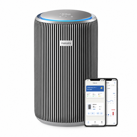 Taghareed Philips Smart Air Purifier 4200 Series AC4220/12, black and silver, with app control