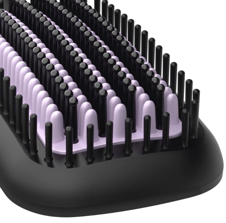 Taghareed StyleCare Essential Heated Straightening Brush with paddle head and purple bristles.