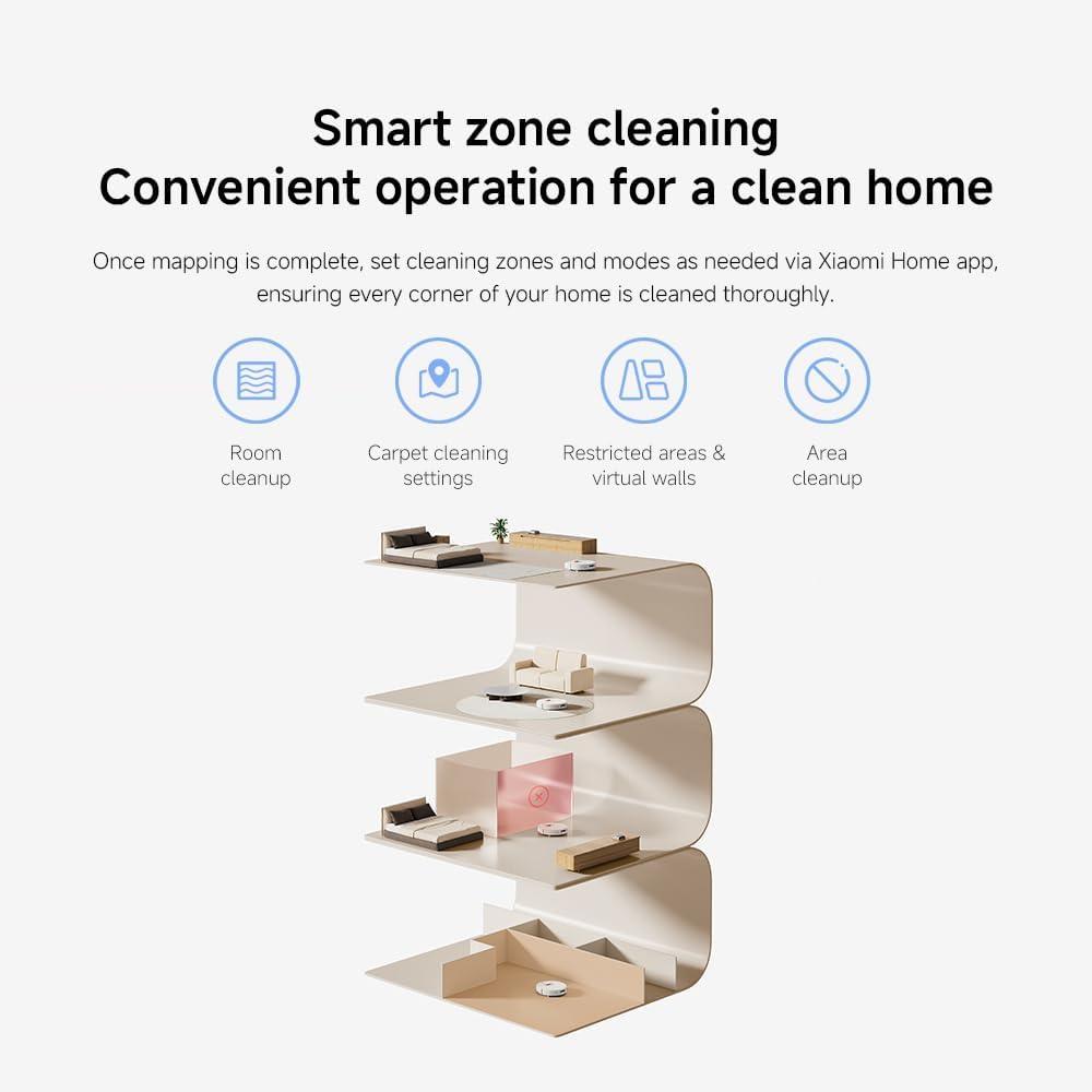 Xiaomi Robot Vacuum H40 – 10,000Pa Suction, Anti-Tangle Technology & Auto Dust Collection