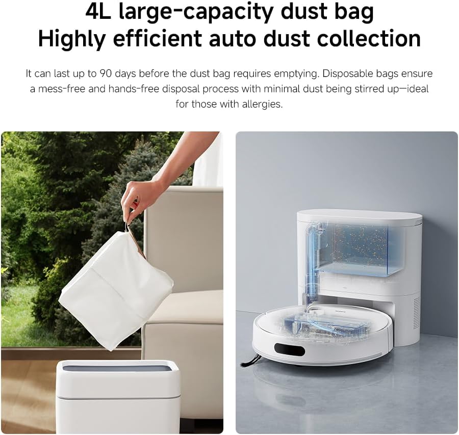 Xiaomi Robot Vacuum H40 – 10,000Pa Suction, Anti-Tangle Technology & Auto Dust Collection