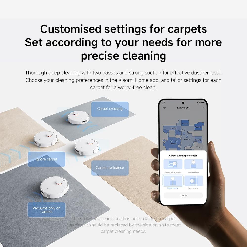 Xiaomi Robot Vacuum H40 – 10,000Pa Suction, Anti-Tangle Technology & Auto Dust Collection