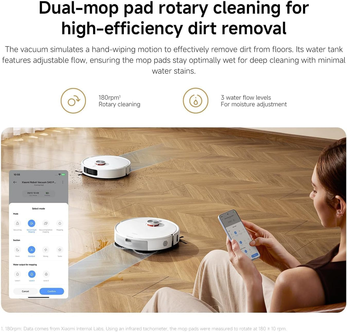 Xiaomi Robot Vacuum S40 Pro – 15,000Pa Suction, Dual Rotary Mops & Smart Laser Navigation