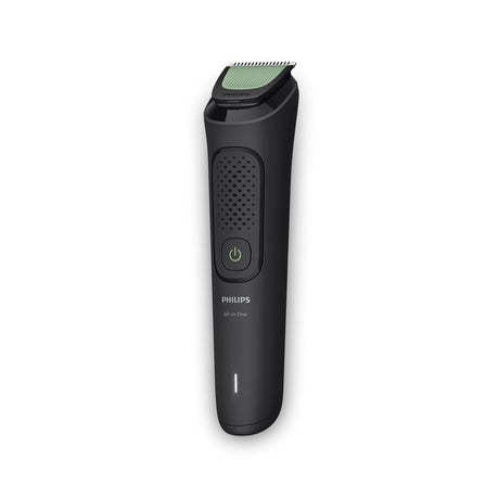 Taghareed Philips Multigroom Series 3000 MG3930/15 all-in-one trimmer with 7 attachments, including beard combs, nose trimmer, and USB charging cable.