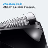 Braun All-in-One Style Kit Series 3 3500 close-up of ultra-sharp blades for efficient and precise trimming.