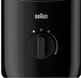 Braun PowerBlend 3 black jug blender with dial control for speed and pulse function.