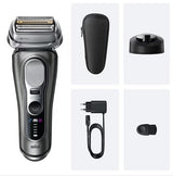 Braun Series 9 Pro+ 9615s graphite electric shaver with 5 synchronized shaving elements, ProLift trimmer, and Wet & Dry functionality.